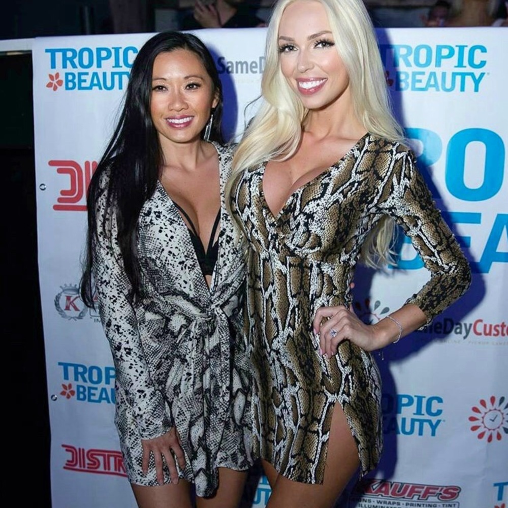 Snake skin print dress